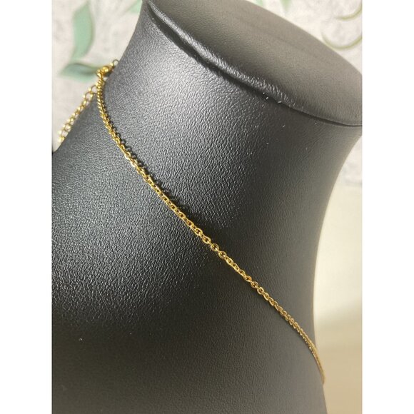 Gold Triangle Pendant Necklace Adjustable Chain Minimalist Design - Picture 4 of 4